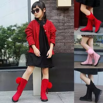 Малыши Младенцы Дети Малыши Принцесса Бархатные Туфли Узелки Модные Кожаные Ботинки Обувь 27 розовый