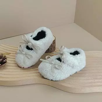 Малышка девочка малыш теплый плюш Doudou 1 1 2 года 3 малыш дети плюшевые плюшевые девочки зима 0 обувь factory order price 15-19 whole pieces (120 pairs) бежевый