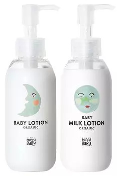 Mama Baby Детский лосьон x Детское молочко для чувствительной кожи x [Без добавок, без отдушек, 100% полученный, органический, для кожи] (150мл 150мл)