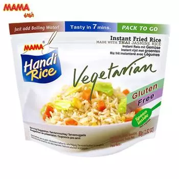 Мама Ханди Рис Жареный рис быстрого приготовления Вегетарианский 80 г x 3 шт / 6 шт / 12 шт - Thai Food 80 g x 3 pcs