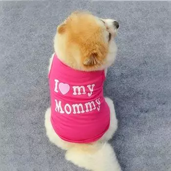Мама и папа принт дышащая классическая футболка для собак рубашки без рукавов для собак жилет для кошек одежда для домашних животных M-purple daddy