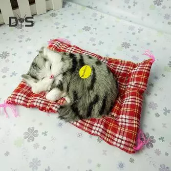 Мама и я, спящая кошка, плюшевая игрушка, пресс, имитация звука, кукла в виде животного, детский подарок белый