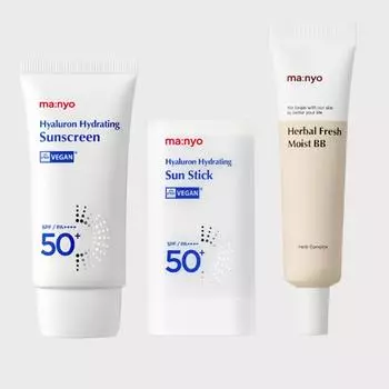мама:nyo Vegan Hyaluron Увлажняющий солнцезащитный крем/Стик для загара/Увлажняющий BB-крем НАБОР 50 мл (3 варианта) Sun Cream+ BB Cream
