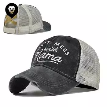 MAMA Шапка с хвостиком с крестом Женская шляпа с хвостиком Кепка с солнцезащитным козырьком Бейсбольная кепка с хвостиком Adjustable