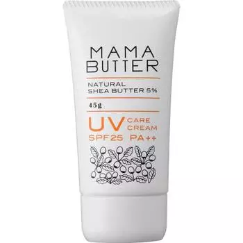 MAMABUTTER УФ-крем-молочко SPF 25 PA++ Без добавок [Для новорожденных ~] Нехимический солнцезащитный крем MAMABUTTER Масло ши Сделано в Японии (УФ-крем (Без запаха))