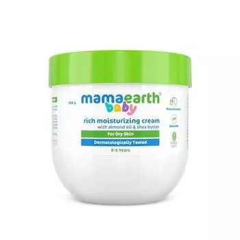 Mamaearth Baby Rich Увлажняющий крем с миндальным маслом и маслом ши для сухой кожи - 200 г | Для лица и тела