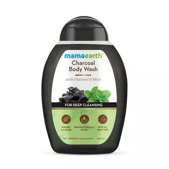 Mamaearth Charcoal Body Wash с углем и мятой для глубокого очищения, гель для душа для мужчин 300 мл