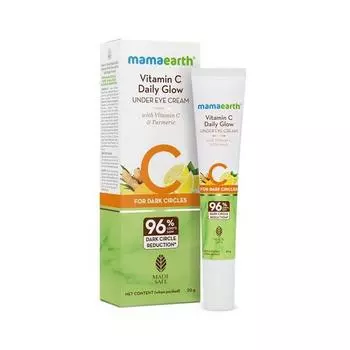 Mamaearth Vitamin C Daily Glow Under Eye Cream с витамином С и куркумой для уменьшения темных кругов