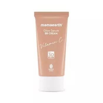 Mamaearth Glow Serum BB Cream с витамином C и куркумой - 25 г | Длительное естественное покрытие | Защита от солнца SPF 30 PA++ | Легкий и увлажняющий