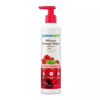 Mamaearth Hibiscus Damage Repair Shampoo с гибискусом и листьями карри для сильных и питательных волос - 250 мл | Для сухих и вьющихся волос