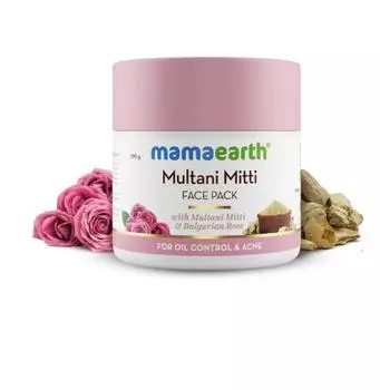 Mamaearth Multani Mitti Маска для лица с Multani Mitti и болгарской розой для контроля кожного сала и прыщей - 100 г 100 gm