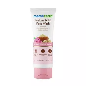 Mamaearth Multani Mitti Средство для умывания лица с экстрактом мутани митти и болгарской розой для контроля жирности и борьбы с акне - 100 мл | Подходит для всех типов кожи | Увлажняет и нежно ухаживает