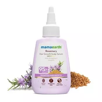 Mamaearth Rosemary Hair Scalp Serum 50 мл с 95% чистого розмарина, 4% анагаина, 1% Root BioTec, 1% крессатина, метидан, кофеин | Контролирует выпадение волос