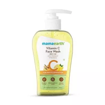 Mamaearth Средство для умывания с витамином C для женщин и мужчин 250 мл - Не содержит токсинов и масел, подходит для склонной к акне, сухой и жирной кожи - Осветляет кожу