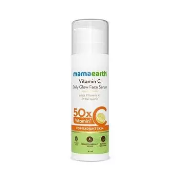 Mamaearth Vitamin C Daily Glow Face Serum для мужчин и женщин - Сыворотка с витамином C для сияющей кожи, жирной кожи и темных пятен, с 50x витамина C - 30 мл