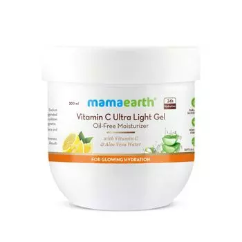 Mamaearth Vitamin C Ультралегкий гелевый увлажняющий крем без масла для лица, тела и рук; с витамином С и водой с алоэ вера для сияющего увлажнения - 200 мл