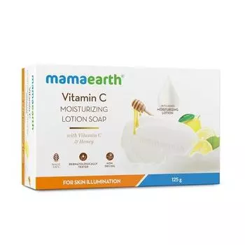 Mamaearth Vitamin C Увлажняющий лосьон-мыло с витамином С и медом для осветления кожи - 125 г | Осветляет кожу | Питает сухую кожу