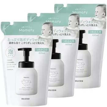 Mamafy Lots of Foam Body Wash Refill Set of 3 Foam Baby Soap All Body Dense For Babys Sensitive Skin (400мл / Тип) (Устойчивый к пятнам/тонкий, пенистый)