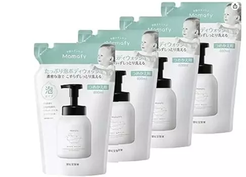 Mamafy Lots of Foam Body Wash Refill Set of 4 Foam Baby Soap All Body Skin Care for Baby 9997 (400мл / Тип) (Без добавок/без отдушек)