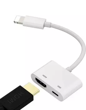MAMAN iPhone HDMI-кабель-переходник Lightning HDMI-адаптер-переходник iPhone HDMI Lightning HDMI AV-адаптер сертифицированный 1080P Большой экран Без настроек