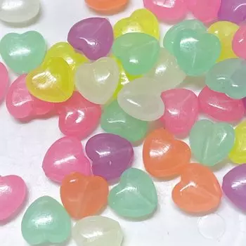 Mami Kobo Acrylic Beads Heart 300 Pieces Color Mix Handmade Parts Accessory Parts Handicraft Materials DIY Dream Cute Fairy Tale Gel Nail Shakashaka