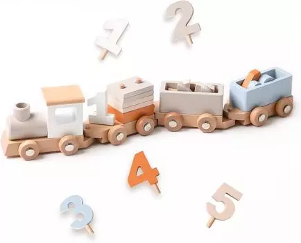 Mamimami Home Building Baby Train Building Stacking Educational Color Fingertip Growth Newborn 1 Year 2 Years 3 Years Baby Birthday Gifts Blocks,