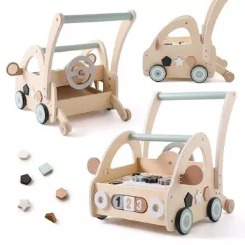Mamimami Home Деревянные Детские Ходунки Многофункциональная Тачка Тележка Для Детей В Помещении Мальчики Девочки Малыши Подарок На Первый День Рождения