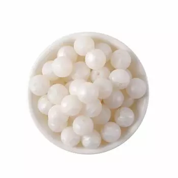 Mamimami Home Круглые силиконовые бусины Жемчужно-белые Белые детали Силиконовые бусины Подарочные материалы для самостоятельного изготовления Материалы для рукоделия Подарки ручной работы Товары для рукоделия Детали