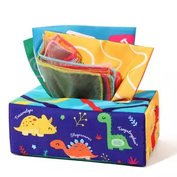 Mamimami Home Toy Tissue Tissue Fingertip 1 год 2 года 3 года Обучающая подарочная коробка на день рождения, ткань, мягкая, игра, игра, Монтессори, дети, старые, тёмно-синий