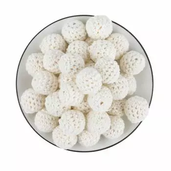 Mamimami Home Вязаные крючком бусины, кусочки хлопка, деревянные материалы, сделай сам, детали, подарок, ручная работа, подарок, ювелирные изделия, подарок 16 мм/20 #12