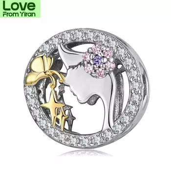 Мамин поцелуй S925 стерлингового серебра бусины ожерелье браслет ко дню матери аксессуары своими руками бисер