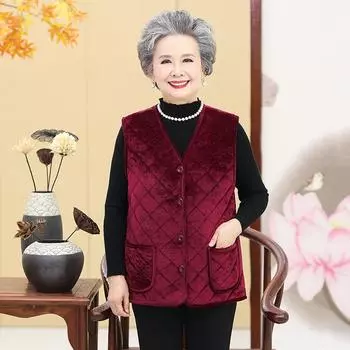 Мамин жилет, осень и зима, плюшевый и плотный жилет, бабушкин жилет, жилет, куртка, одежда, женское нижнее белье, мамы среднего и пожилого возраста 4XL