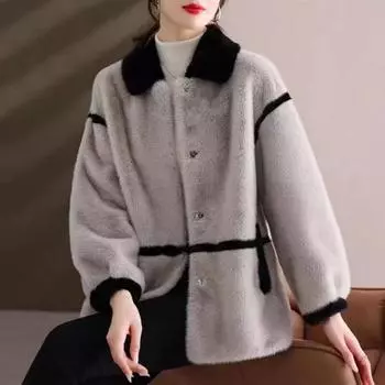 Мамина бархатная куртка из искусственного норки для осенней и зимней одежды, новая зимняя женская меховая куртка среднего и пожилого возраста из высококачественной кожи