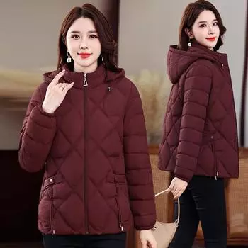 Мамина куртка большого размера на хлопковой подкладке, новая зимняя мода, свободная и тонкая, а тонкая куртка на хлопковой подкладке защищает от холода. XL чёрный