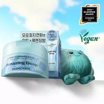 Mamonde Amazing Deep Mint Очищающий бальзам 90 мл, специальный (+ В комплект входит очищающая пенка с мятой 30 мл)