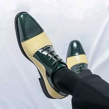 Man Business Male Shoes Fashion Patchwork Men Wedding Dress Formal Shoes Leather Luxury Men Office Social Masculino Party Shoes 38