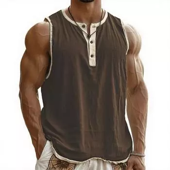Man Leisure Sleeveless Vest Breathable L