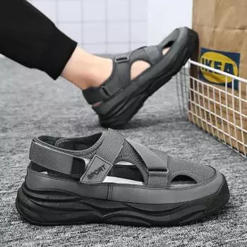 Man s Leather Sandal for Men New 2024 Sandals Summer Men s Slippers Designer Men s Shoes Original Brands Shoes Trend Trending 43