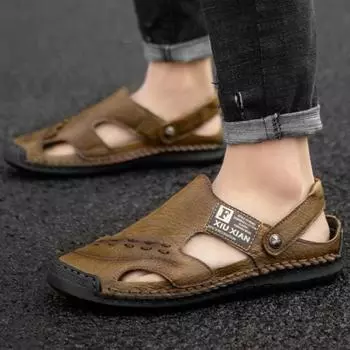 Мужские сандалии Лето 2024 Дышащие тапочки Открытая обувь для мужчин Открытый и закрытый оптовая продажа Распродажа Дешево Ликвидация Ежедневное использование Стильный 38