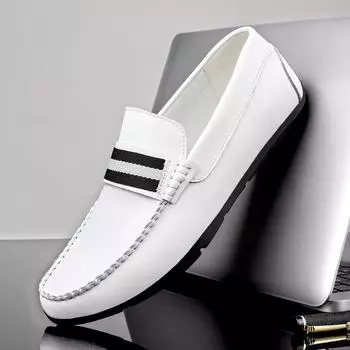 Man Shoes Leather White Shoes Men Summer Men S Loafers Moccasin Fashion Loafer Flats Luxury Big Size 37-46 Male Casual Footwear 42