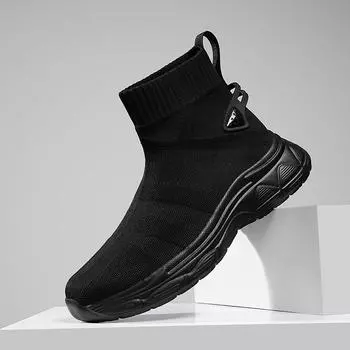 Man Sneakers Breathable soft Fashion Men s Height Increasing Casual Daddy Shoes Damping Outdoor Jogging Shoes Zapatillas Hombres 36 чёрный