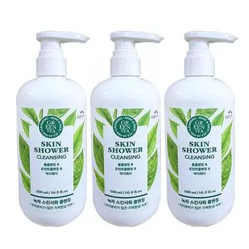 Man with Flowers Skin Shower Cleansing Foam Green Tea 3 packs, 500ml