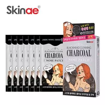Manasul Charcoal Nose Pack Skinae Blackhead Cleaning Original Charcoal Nose Pack 6, 7 шт.