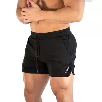 Manatsulife Lightweight Running Mesh Gym Men s Shorts, 3/4 Length, Fabric, Sportswear, Wear, Summer, DK-5 (L, Black)