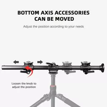 Manbily ZW-03 61 см/24 дюйма ZW-03 Поворотный штатив-удлинитель Штативная стрела Многоугольная центральная колонна чёрный