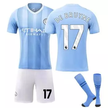 Манчестер 2023 24 Сити Домашний 17 Де Брюйне Комплект Футбольной Джерси Спорт Взрослая Одежда XS
