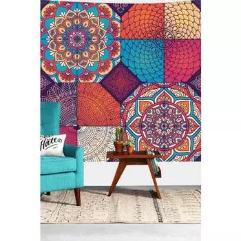 Мандала цветок гобелен гобелен с черепом карты Таро гобелен настенный художественный декоративный гобелен спальня эстетика домашнего декора 100X75CM