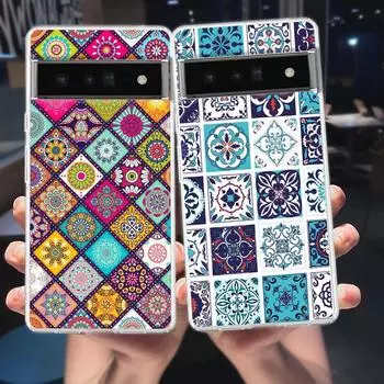 Мандала цветок тотем для Google Pixel 8 7 6 Pro 6A 5 4 5A 4A 3A XL 5G чехол для телефона ударопрочный мягкий TPU прозрачный чехол Fundas Pixel 3A
