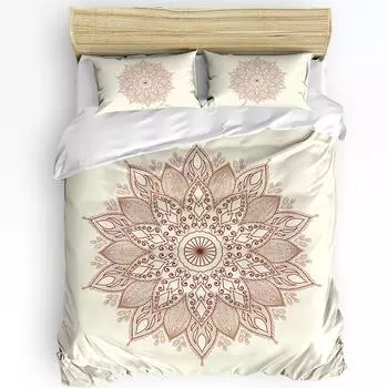 Mandala Flowers Bohemia Duvet Cover Bed Bedding Set For Double Home Textile Quilt Cover Pillowcases Bedroom Bedding Set No Sheet EU single(135x200cm)