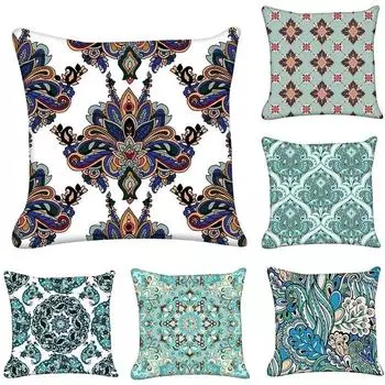 Мандала Этническая Наволочка Садовый Стул Новый Домашний Декор Мистический Узор Подушка Спальня Бохо Наволочка 40x40cm